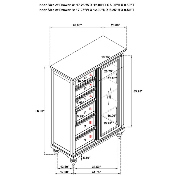 Berwick - 6 Drawer Chest With Door - Dark Oak Furniture Max