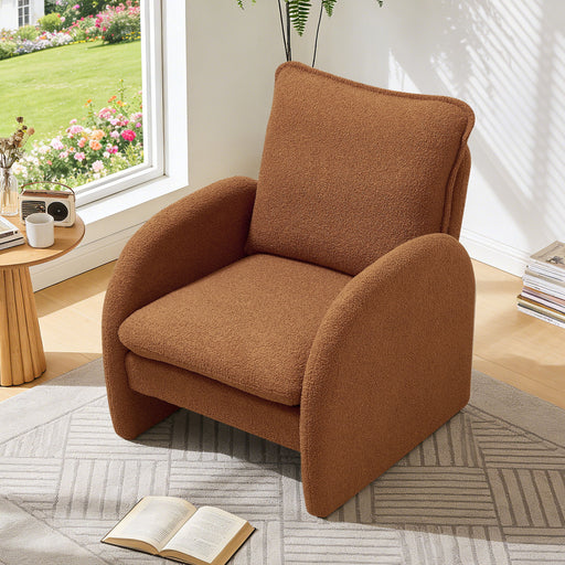 Modern Sherpa Upholstered Accent Chair, Comfortable Living Room Armchair, Lounge Chair For Bedroom, And Office Home Essentials
