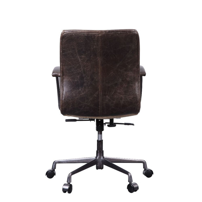 Zooey - Office Chair - Distress Chocolate Top Grain Leather ACME