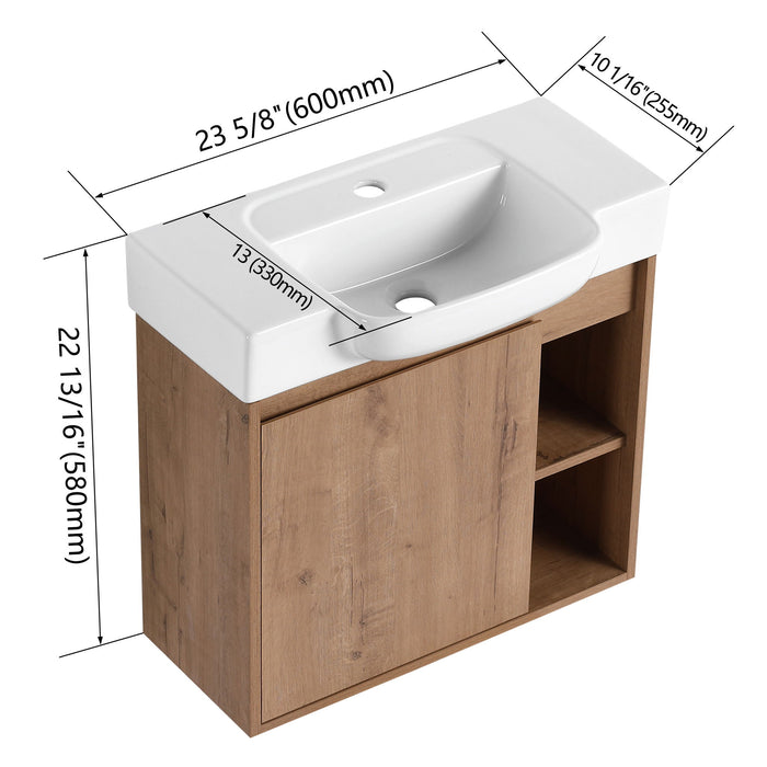 Wall Mounted Bathroom Vanity & Sink & Soft Close Door Home Essentials