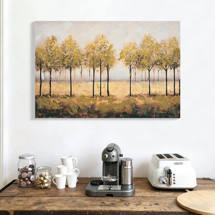 Wall Art Decor Canvas Print Autumn Embellishments Plant Forest Abstract Tree - Tan Leaves Daily Nest