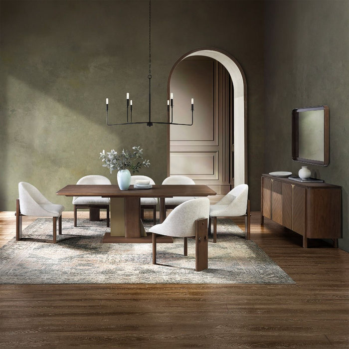 Ouida - Side Chair (Set of 2) - Beige Linen & Brown ACME