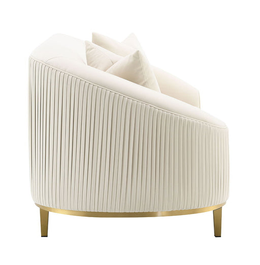 Martina - Loveseat With 2 Pillows - Ivory Velvet ACME