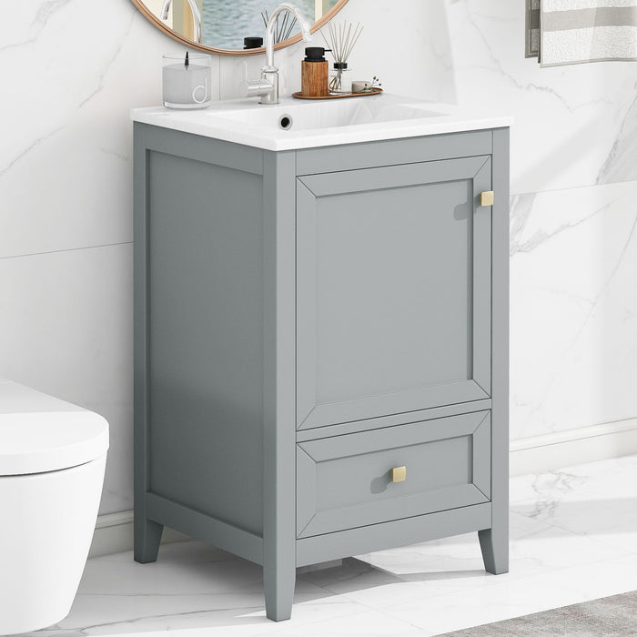 Bathroom Vanity With Sink, Soft Closing Cabinet Door, Storage Rack And Drawer Hearth and Haven