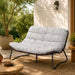 Patio Loveseat Sofa With Extra Thick Tufted Cushion - Brown Home Essentials