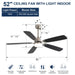 52" Ceiling Fan With LED Light, 6 Speed Remote Control, Reversible DC Motor Daily Nest
