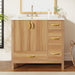 Bathroom Vanity, 2 Soft Close Doors, 4 Soft Close Drawers, Adjustable Shelf, Storage Cabinet - Acacia Wood Hearth and Haven