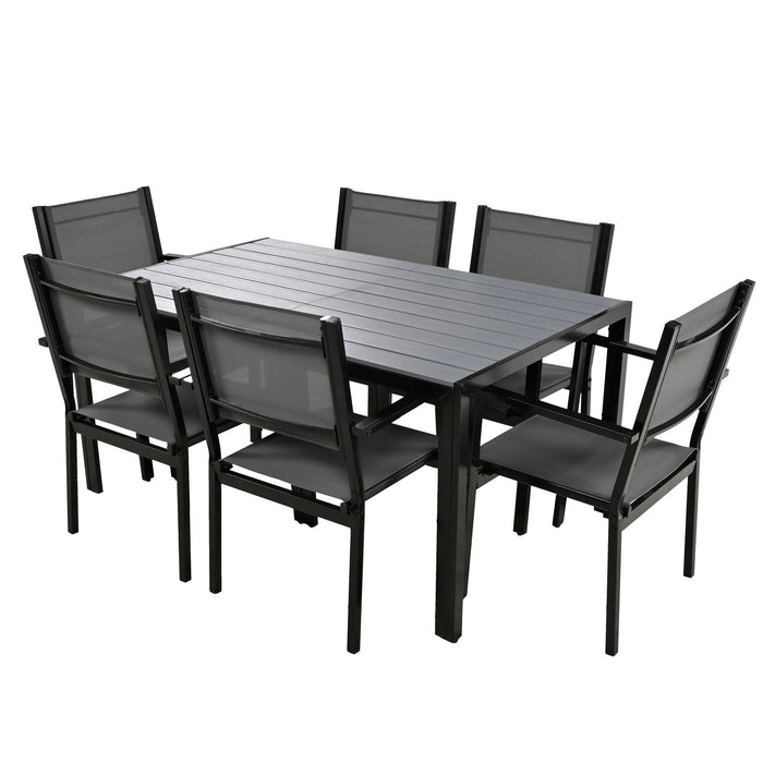 U - Style High - Quality Steel Outdoor Table And Chair Set, Suitable For Patio, Balcony, Backyard - Gray