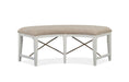 Heron Cove - Curved Bench With Upholstered Seat - Chalk White Magnussen Furniture