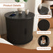 Cylinder Nightstand With Charging Station & Sliding Door Home Essentials