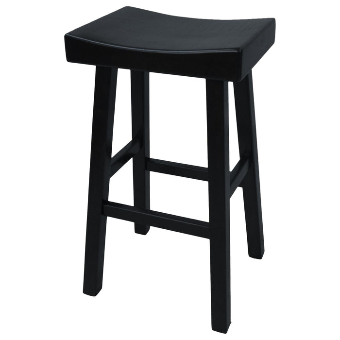 Backless Bar Height Chair With Footrest 30" - Black