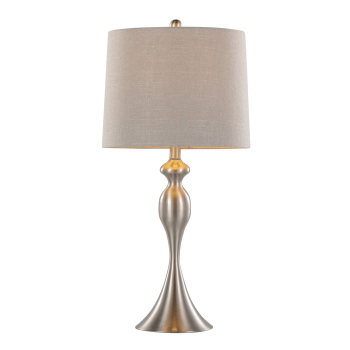 Ashland - Contemporary Table Lamp (Set of 2) - Nickel / Light Gray