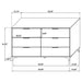 Lexie - 6 Drawer Rectangular Dresser - Black Furniture Max