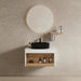 Floating Bathroom Vanity With Glossy Round Vessel Sink Home Essentials
