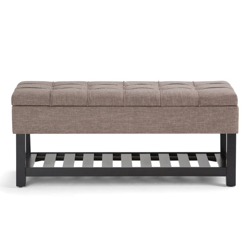 Saxon - Upholstered Transitional Storage Ottoman Bench Simpli-Home