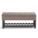 Saxon - Upholstered Transitional Storage Ottoman Bench Simpli-Home