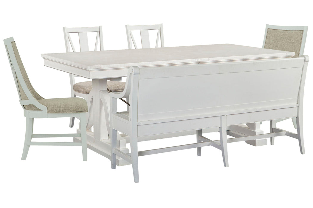 Heron Cove - Extendable Trestle Dining Table Set Magnussen Furniture