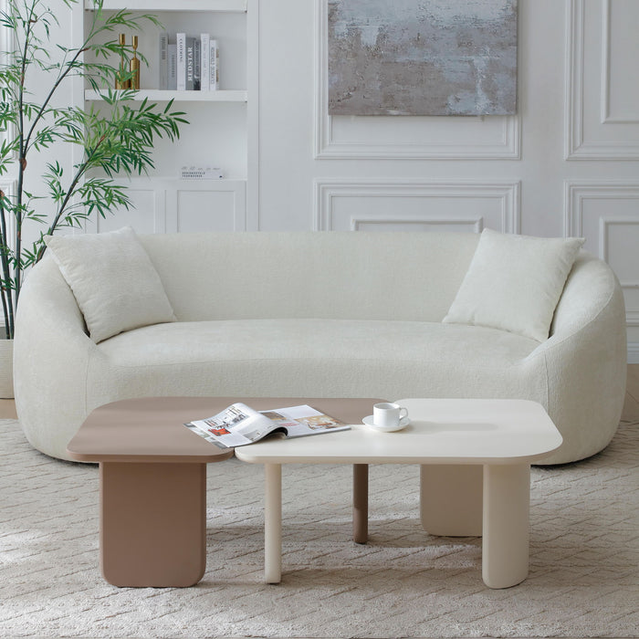 2 Pieces Modular Coffee Table Set, Free Combination - Khaki / White Home Essentials