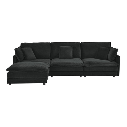 L-Shaped Sectional Sofa With Ottoman, Convertible 4 Seater Couch Home Essentials