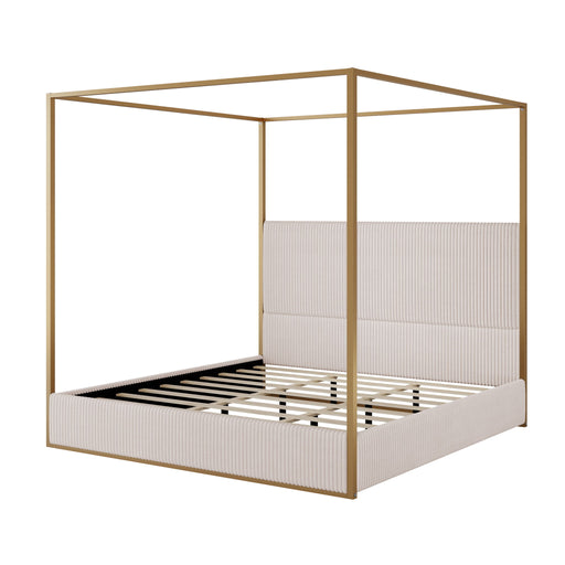 Luxury Canopy Bed With Upholstered Headboard Hearth and Haven