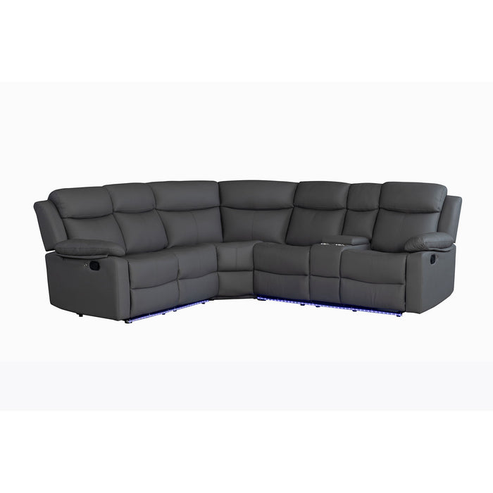 Blanche - Sectional Sofa With LED Lighting And Integrated Speaker - Gray Global Furniture USA