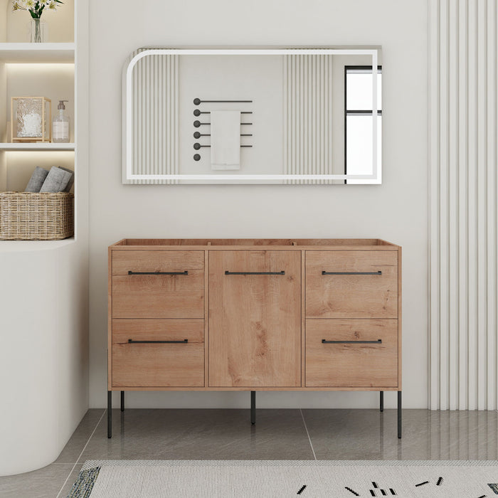 46" Freestanding Bathroom Vanity With Soft Close Doors And 4 Drawers, (Vanity Only) - Imitative Oak Home Essentials