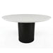Jaramillo - Round Dining Table With Engineered Marble Top - Engineered Marble Top & Black ACME