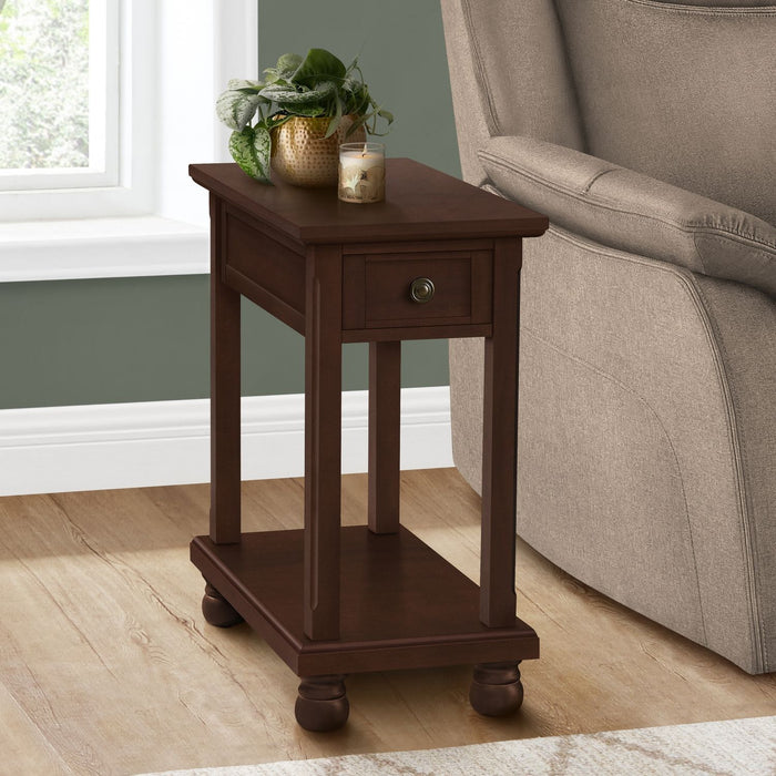 Accent End Table, Storage Drawer, Traditional - Espresso 8th Street