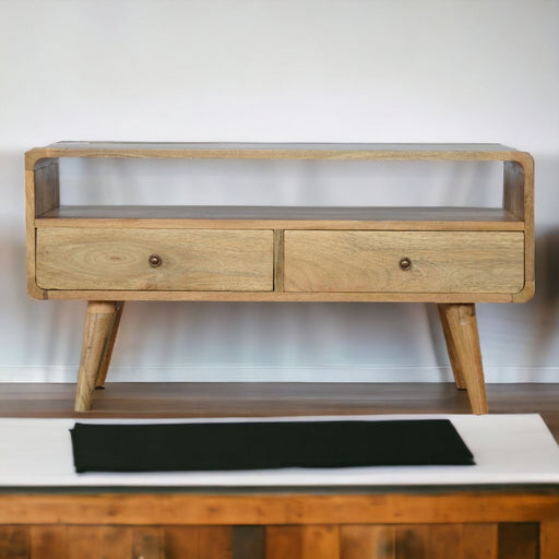 Solid Wood Curved Media Unit Artisan Furniture