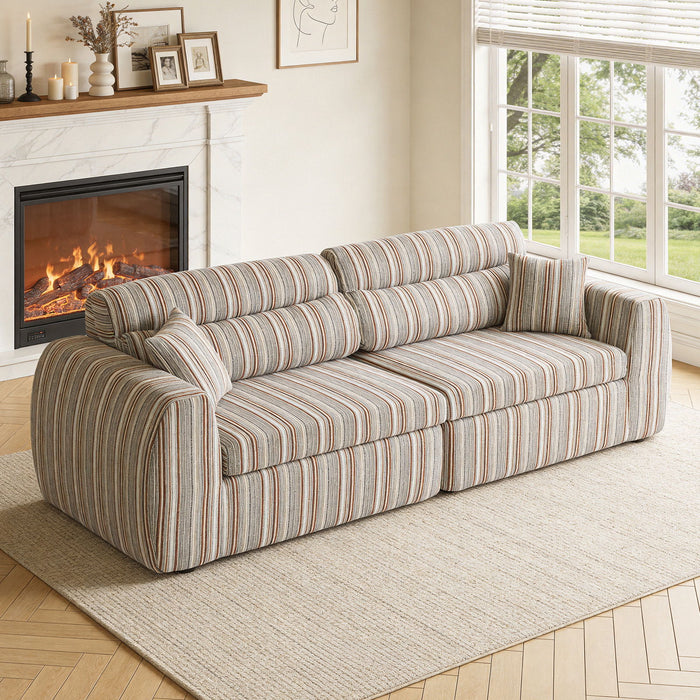 3 Seater, Couch With Throw Pillows For Living Room Home Essentials