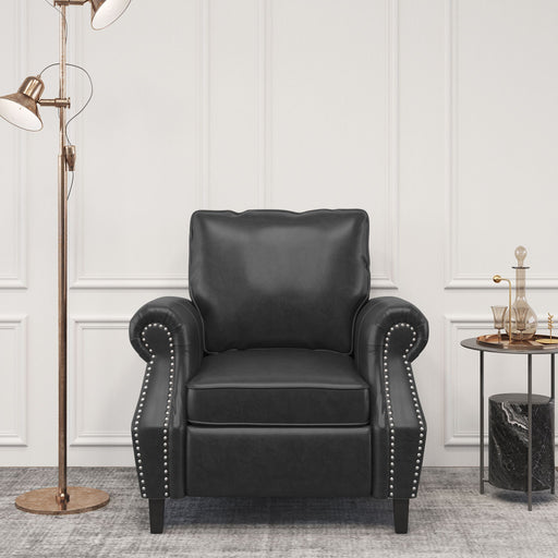Contemporary Club Chair With Nailhead Trim And Rolled Armrests Noble House