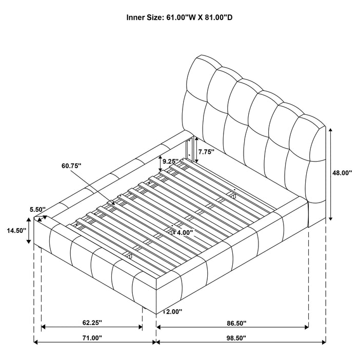 Branson - Platform Bed With Tufted Headboard Furniture Max