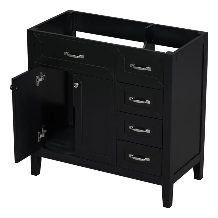 Modern Bathroom Vanity Base Only, 2 Doors And 3 Drawers Hearth and Haven