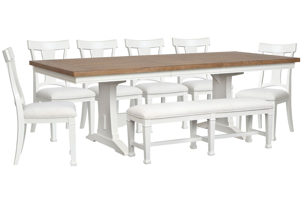 Kingston - Extendable Trestle Dining Table Set Magnussen Furniture