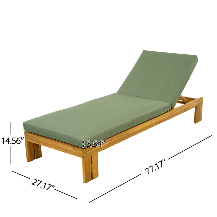Outdoor Chaise Lounge Set & Side Table, 5 Position Adjustable Patio Recliner Noble House