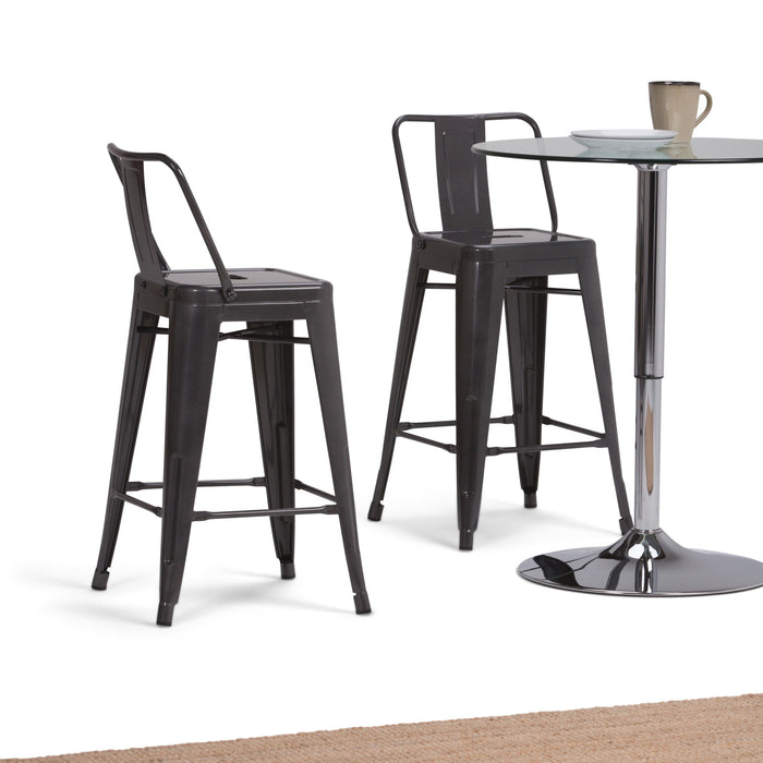 Rayne - Curved Back Metal Stool (Set of 2) Simpli-Home