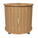Cylinder Nightstand With Charging Station & Sliding Door Home Essentials