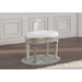 Colwood - Upholstered Oval Vanity Stool With Glitter Trim Seat - Silver Gray Furniture Max