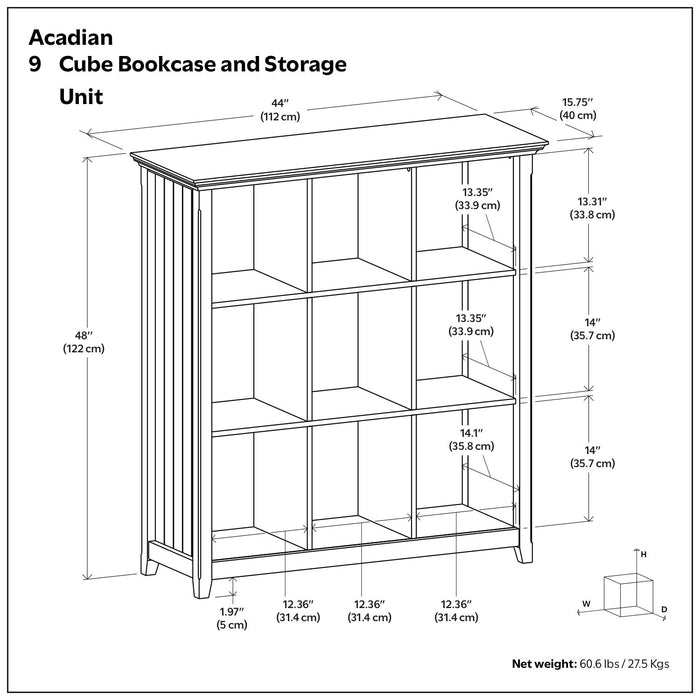 Acadian - Handcrafted Cube Storage Simpli-Home