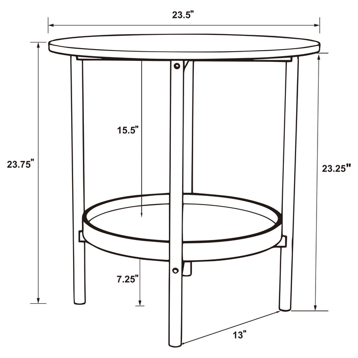 Kavita - Round Top Side End Table - Brown