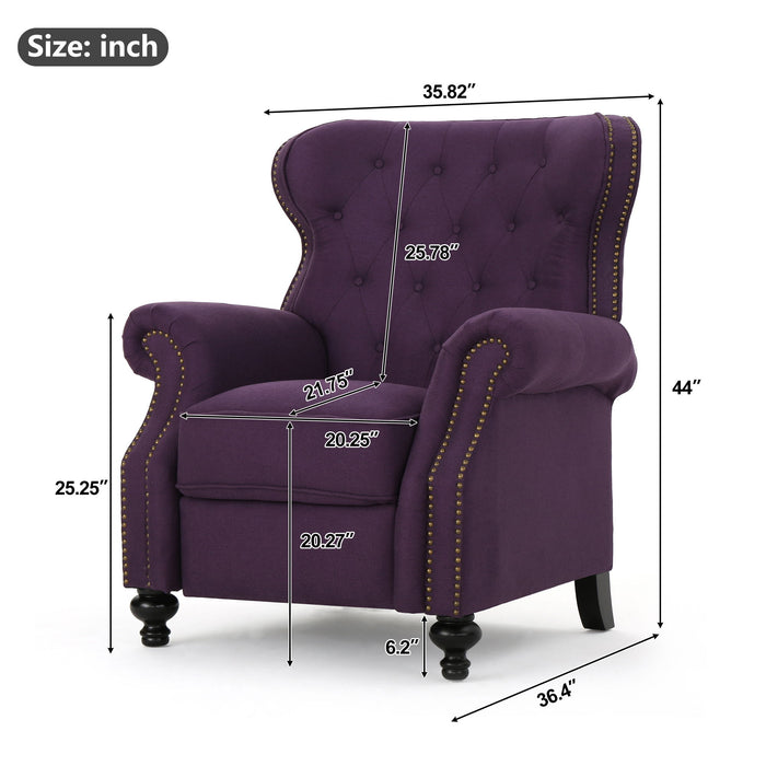 Modern Manual Push Back Recliner Chair Noble House