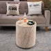 Tall Cylindrical Accent Coffee Table In - Beige / Yellow Home Essentials