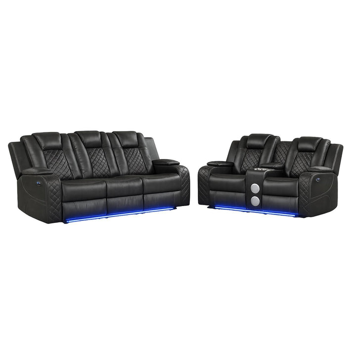 Benz - Power Recliner Set With LED Lighting And USB Charging Matrix Furniture Group