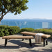 Outdoor Bench With Slat Panel Design And Acacia Wood Frame Noble House