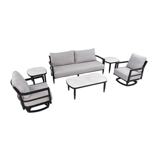 Outdoor Conversation Set With Chairs, Bench Sofa, Tables, Sunbrella Cushions Life Outside