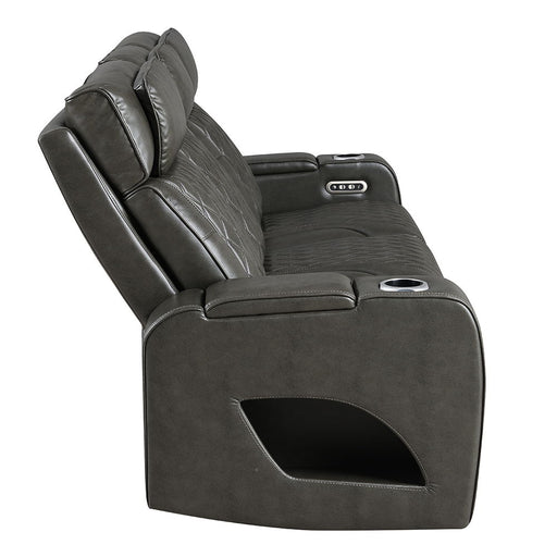 Taddeo - Power Motion Sofa With Power Headrest, USB, Wireless Charger, LED & Reading Light - Dark Gray ACME