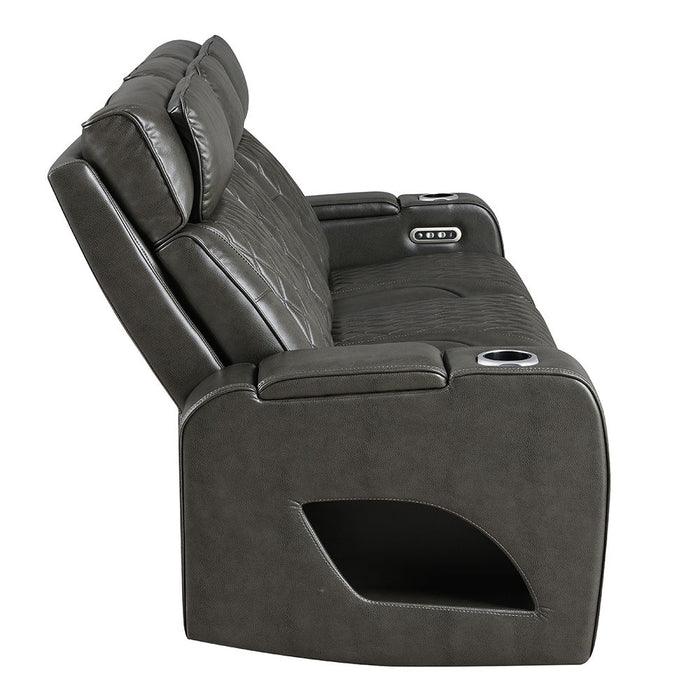 Taddeo - Power Motion Sofa With Power Headrest, USB, Wireless Charger, LED & Reading Light - Dark Gray ACME