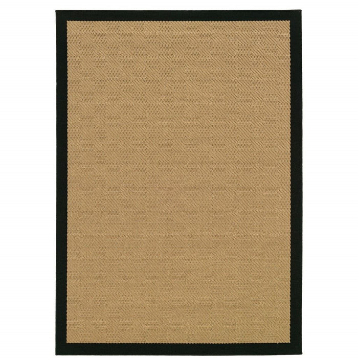 5' X 8' Indoor / Outdoor Area Rug - Beige / Black