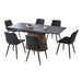 Extendable Dining Table With Cone Base And 6 Dining Chairs - Brown / Black Home Essentials