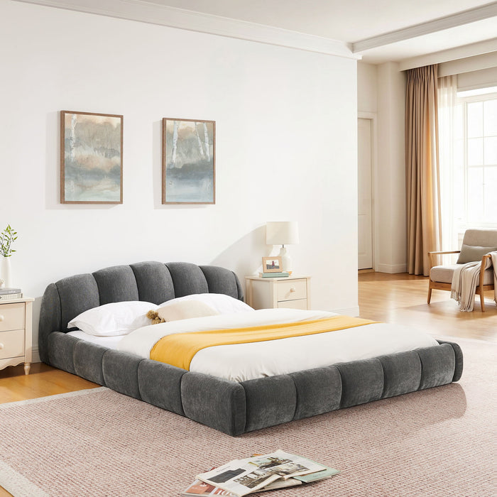 Upholstered Platform Bed Frame, Low Profile Floor Bed, No Box Spring Required Home Essentials